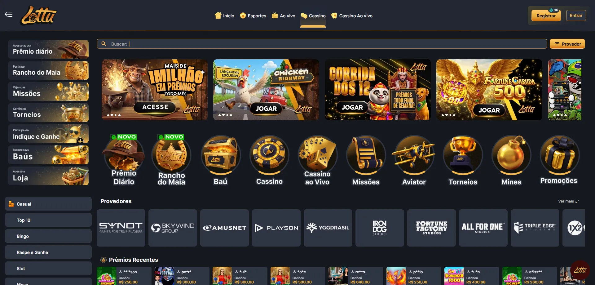 Variedade de jogos de cassino ao vivo no Lotus Bet Casino