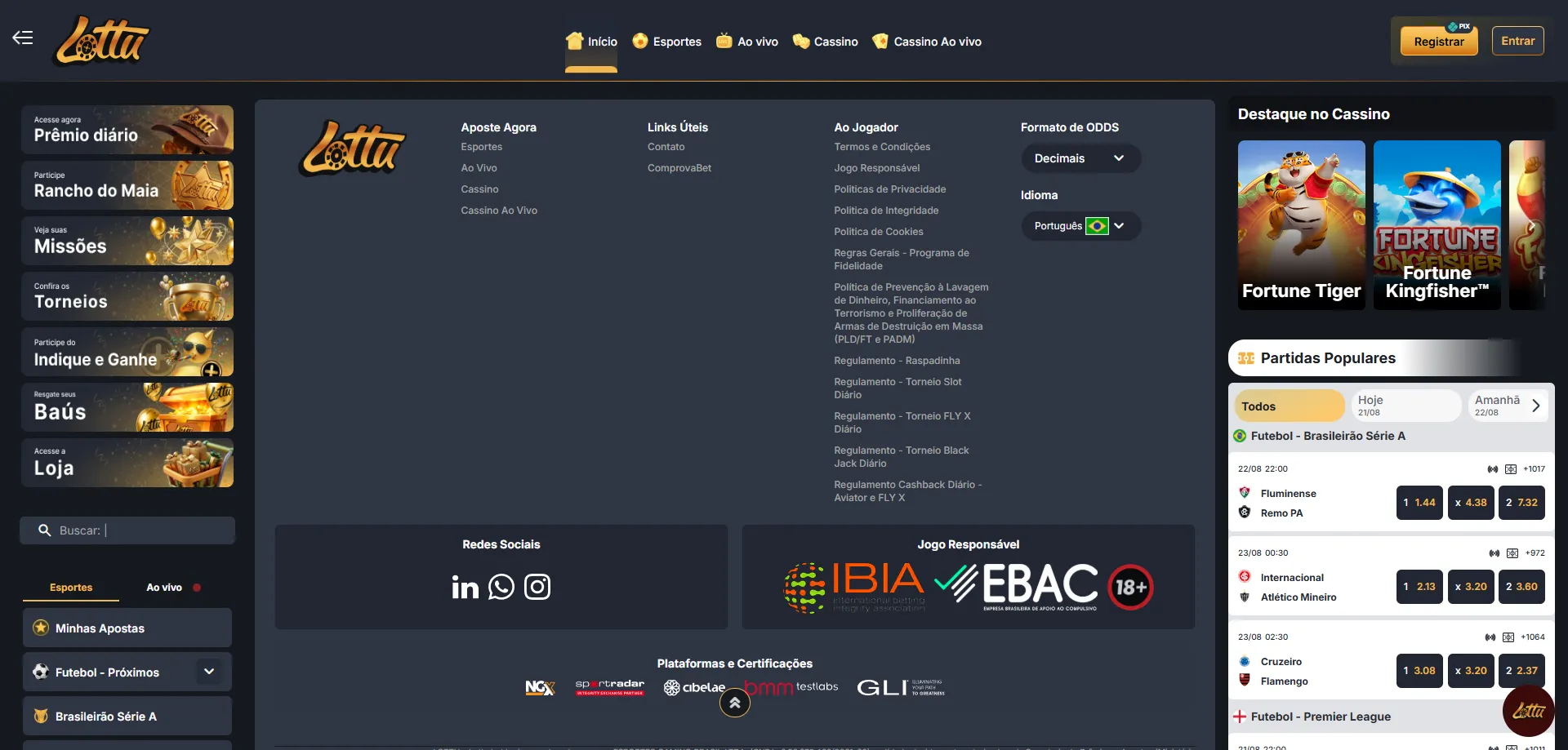 Lotus Bet Casino bônus de boas-vindas 50% primeiro depósito BR
