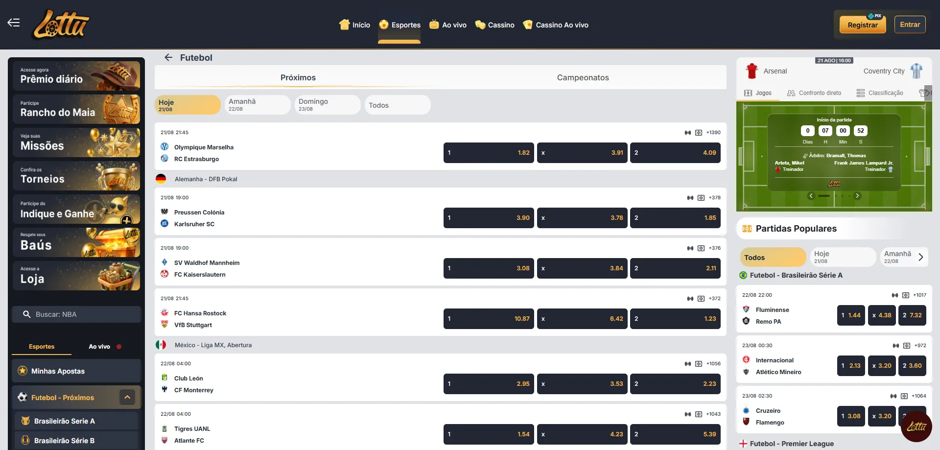 Apostas esportivas Lotus Bet BR futebol e outras modalidades